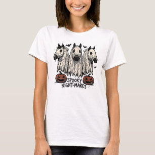Ghost Horse Kostüm, Halloween Spooky Art, Pumpkin T-Shirt