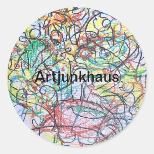 Ghost Hotel Abstrakt Jeff Hankamer Artjunkhaus Kun Runder Aufkleber