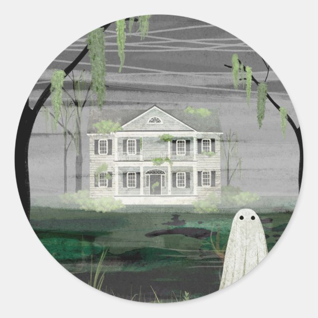 Ghost House Runder Aufkleber (Vorderseite)