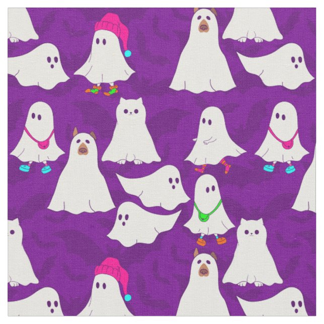 Ghost-Hundekatze lila Stoff (Nahaufnahme)