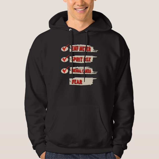 Ghost Hunter Checklist EMF Meter Paranormal Invest Hoodie (Vorderseite)