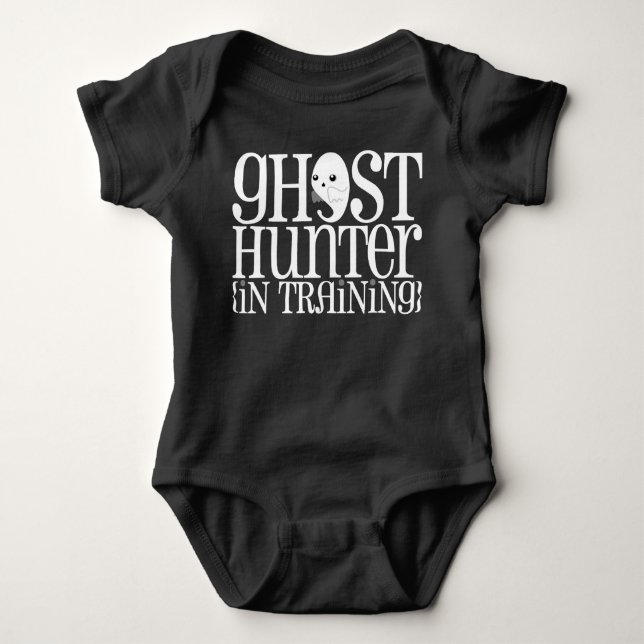 Ghost Hunter (In-Training) Halloween Baby Bodysuit Strampler (Vorderseite)