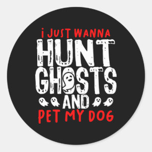 Ghost Hunter Paranormal Jäger Ermittler Hund L Runder Aufkleber