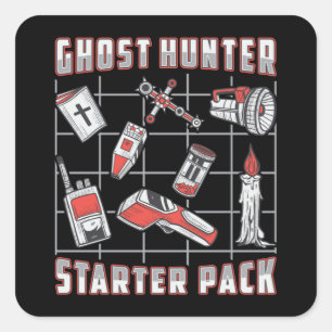 Ghost Hunter Starter Pack Paranormal Geisterjagd Quadratischer Aufkleber