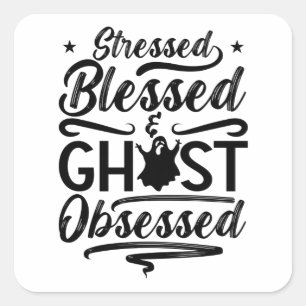 Ghost Hunter Stressed Gesegnetes Jagdgeister Quadratischer Aufkleber