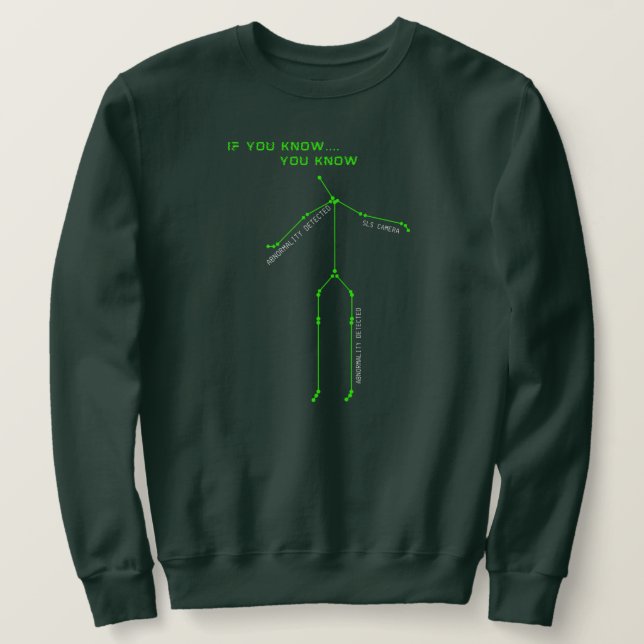 Ghost Hunting SLS Camera Stick Man Novelty Spooky Sweatshirt (Design vorne)