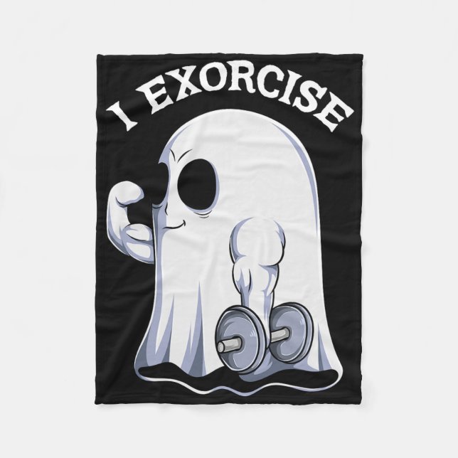 Ghost I Exorcize Funny Gym Übung Workout Spooky Fleecedecke (Vorderseite)