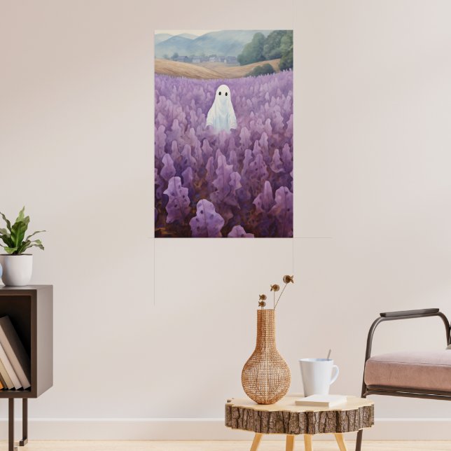 Ghost im Lila Blumenfeld Poster (Wohnzimmer 3)