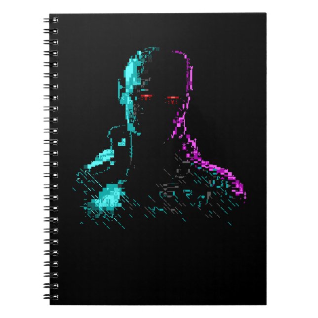 Ghost im Wires ASCII Art Notebook Notizblock (Vorderseite)