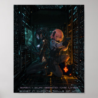 Ghost in Chrome Cyberpunk Anime Poster