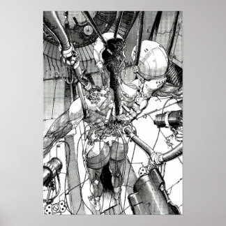 Ghost in der Muschel-Mensch-Maschine-Schnittstelle Poster