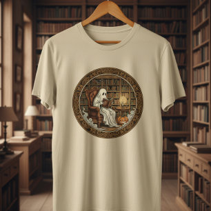 Ghost in einer Bibliothek Tri-Blend Shirt