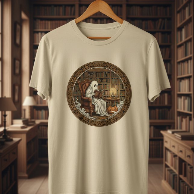 Ghost in einer Bibliothek Tri-Blend Shirt (Von Creator hochgeladen)