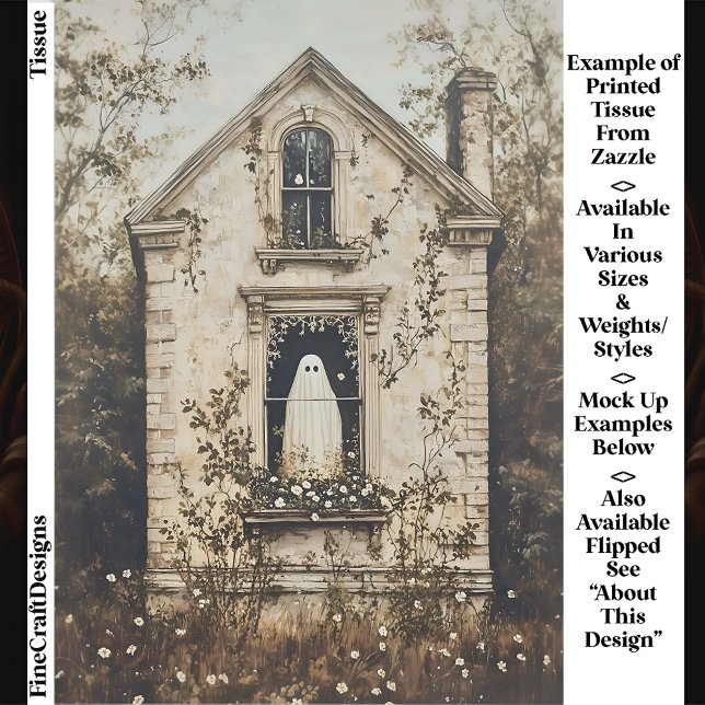 Ghost in the Window, Haunted House DZ7R Decoupage  Seidenpapier (Von Creator hochgeladen)