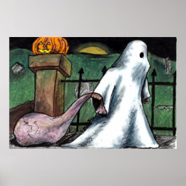 Ghost Jack O' Lantern Kostüm Friedhof Candy Poster