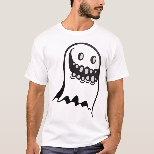 Ghost Jaws Halloween Creepy Smile Design T-Shirt (Vorderseite)