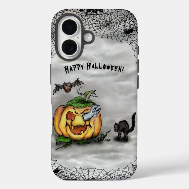 Ghost , Katze , Bat and Pumpkin , Glückliches Hall Case-Mate iPhone Hülle (Rückseite)
