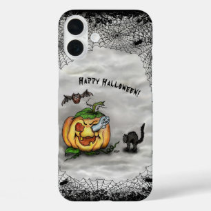 Ghost , Katze , Bat and Pumpkin , Glückliches Hall iPhone 16 Plus Hülle