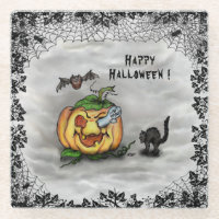 Ghost , Katze , Bat and Pumpkin , Glückliches Hall