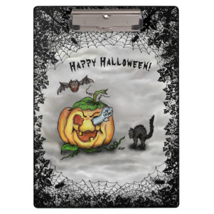 Ghost , Katze , Bat and Pumpkin , Glückliches Hall Klemmbrett