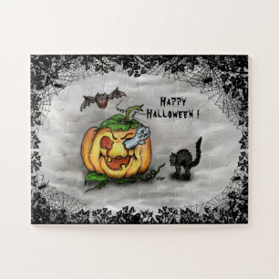 Ghost , Katze , Bat and Pumpkin , Glückliches Hall Puzzle