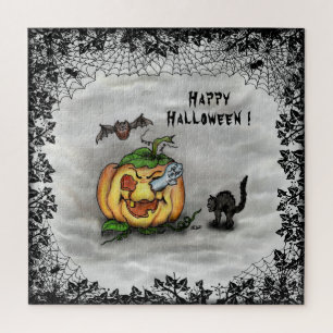 Ghost , Katze , Bat and Pumpkin , Glückliches Hall Puzzle