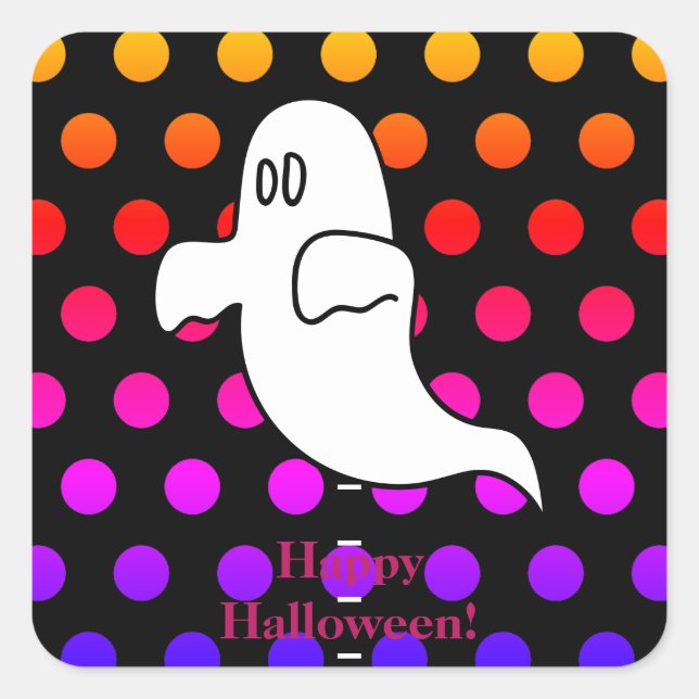 Ghost Kids Halloween Quadratischer Aufkleber (Vorderseite)