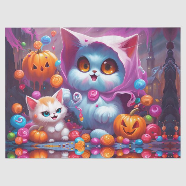 Ghost Kittens Pumpkins Candy Seidenpapier (Vorderseite)