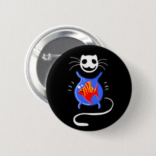 Ghost Kitty Cat Button