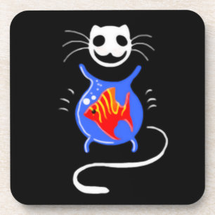 Ghost Kitty Cat Hard Plastic Untersetzer