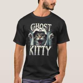 Ghost Kitty Halloween Meme T - Shirt