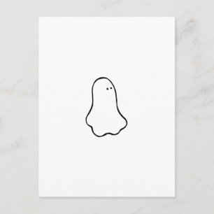 Ghost - knackige Grafik-Little-Line-Kunst zeichnen Postkarte