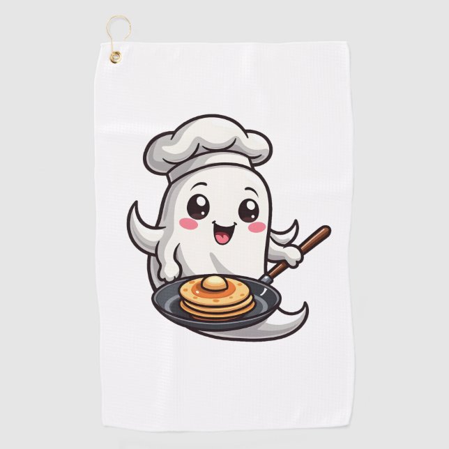 Ghost Koch - Funny Halloween Cooking T-Shirt Golfhandtuch (Vorderseite)
