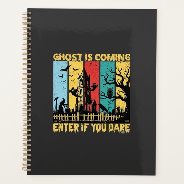 Ghost kommt Halloween Spukhaus Hexe Eule_ Planer (Vorderseite)