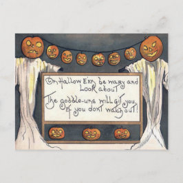 Ghost Kürbislaterne Pumpkin Scarecrow Postkarte