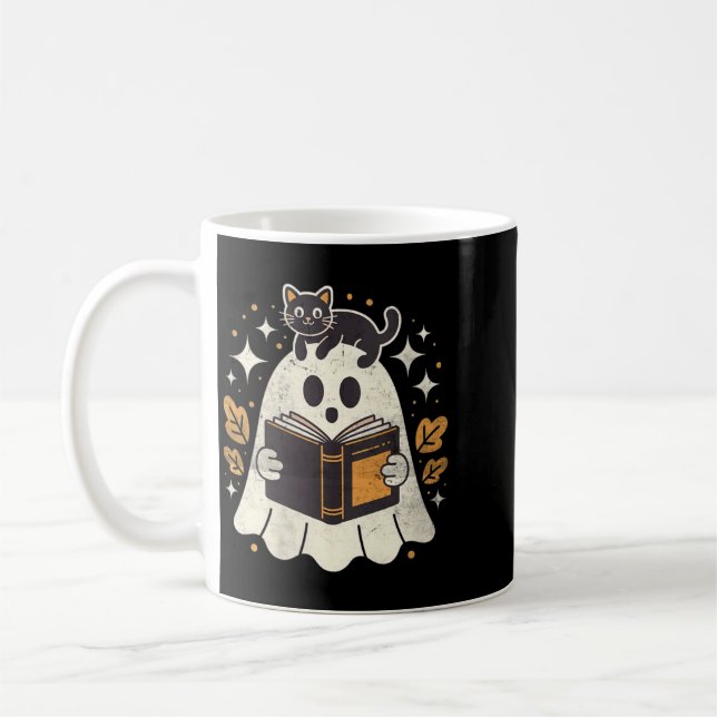 Ghost-Lesebuch Halloween-Bibliothek Schwarz für Da Kaffeetasse (Links)