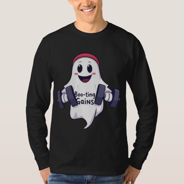 Ghost Lifting Weights T-Shirt (Vorderseite)