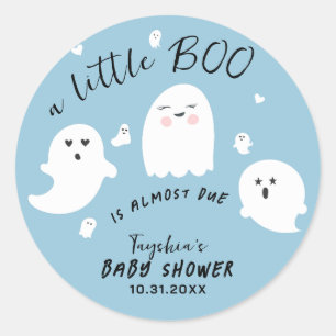 Ghost Little Boo Boy Halloween Kinderdusche Runder Aufkleber