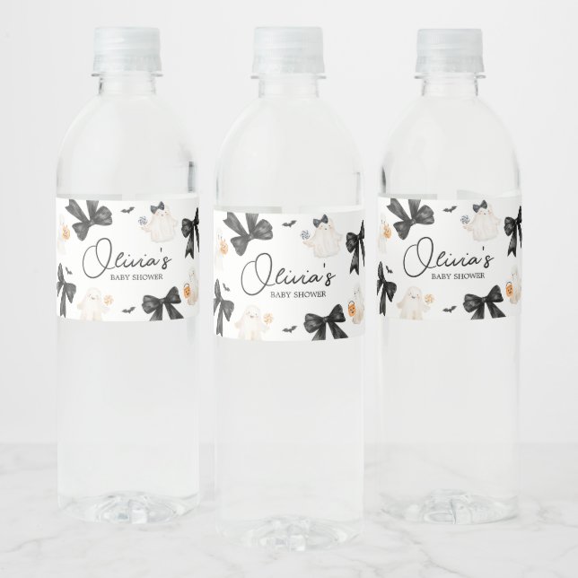 Ghost Little Boo Halloween Babydusche Wasserflaschenetikett (Flaschen)