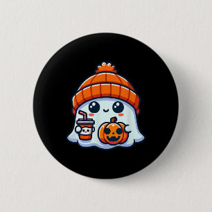 Ghost Mens Halloween Button