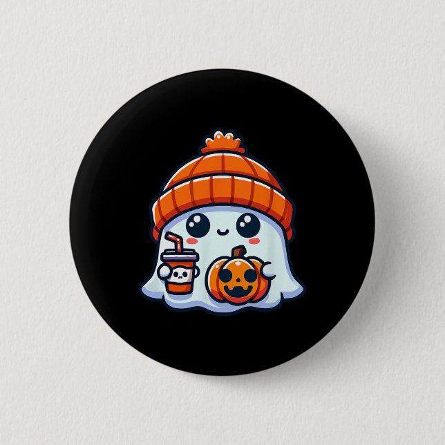 Ghost Mens Halloween Button (Vorderseite)