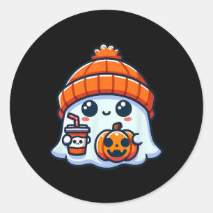 Ghost Mens Halloween Runder Aufkleber