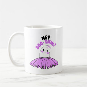Ghost mit Lila Rock & Hey Boo-schön! Halloween Kaffeetasse