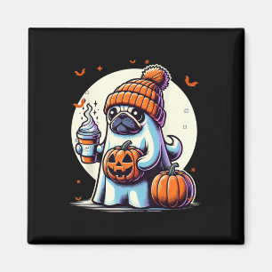 Ghost Mops Pumpkin Drinks Beanie Fall Halloween Magnet