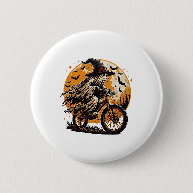 Ghost Mountain Biking Halloween Gruselkostümfahrt Button (Vorderseite)