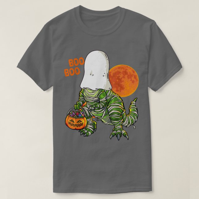 Ghost Mummy Dinosaur Pumpkin Funny Boo Halloween B T-Shirt (Design vorne)