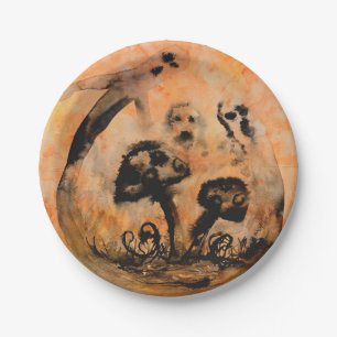 Ghost Mushroom Paper Plate Pappteller