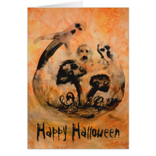Ghost Mushrooms Halloween-Karte