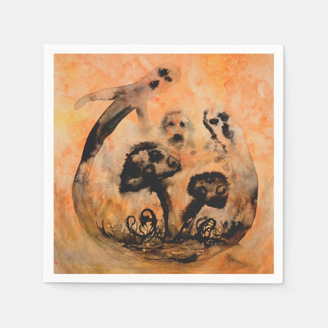 Ghost Mushrooms Paper Napkins Serviette (Vorderseite)