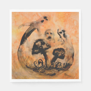 Ghost Mushrooms Paper Napkins Serviette